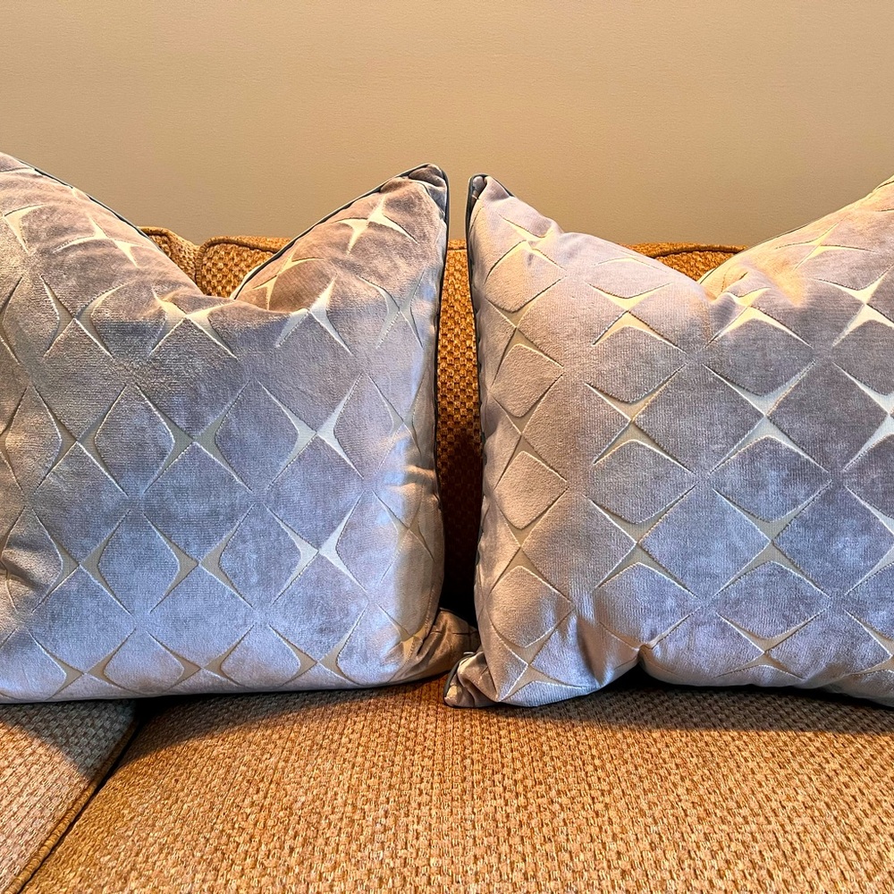 Set of 2 Velvet Ryan Studio Throw Pillows